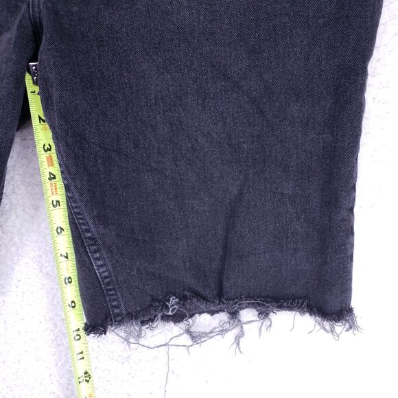 Levis 550 Jean Shorts Womens Size 16 Black Mid Rise 90s Straight VTG Y2K - Picture 3 of 9